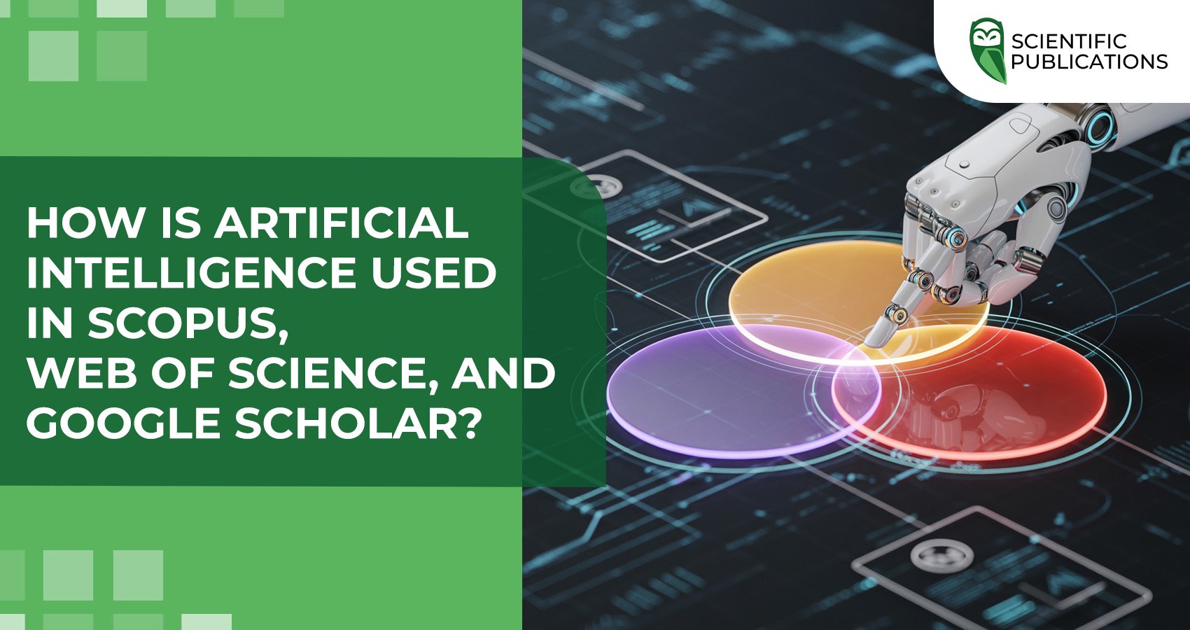 How is artificial intelligence used in Scopus, Web of Science, and Google Scholar?