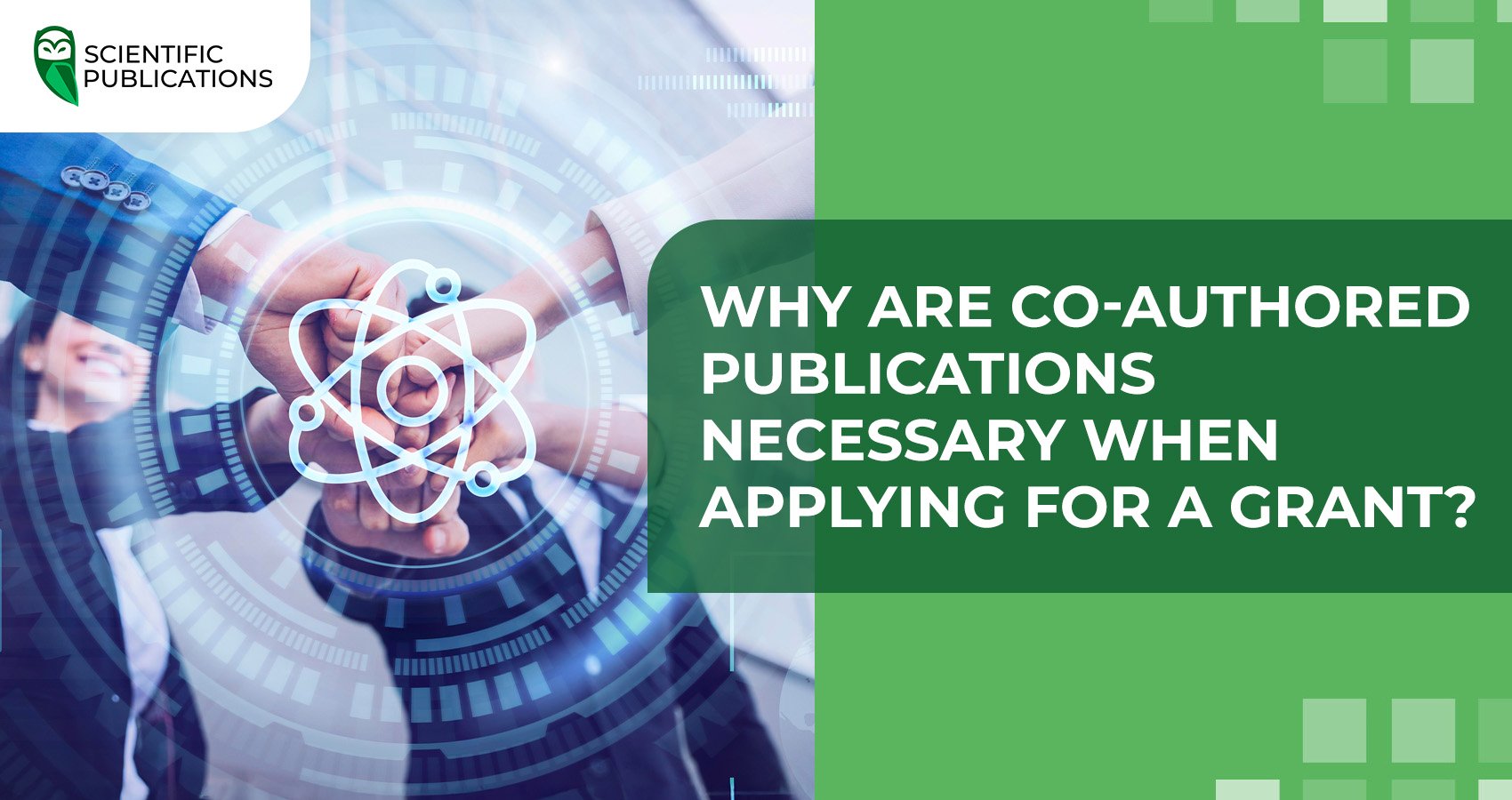 Why are co-authored publications necessary when applying for a grant?